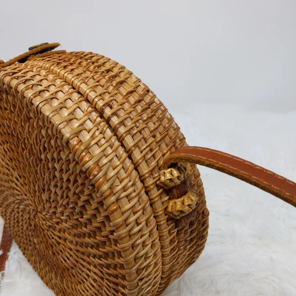 - - Rattan Wicker Leather Vietnam Crossbody